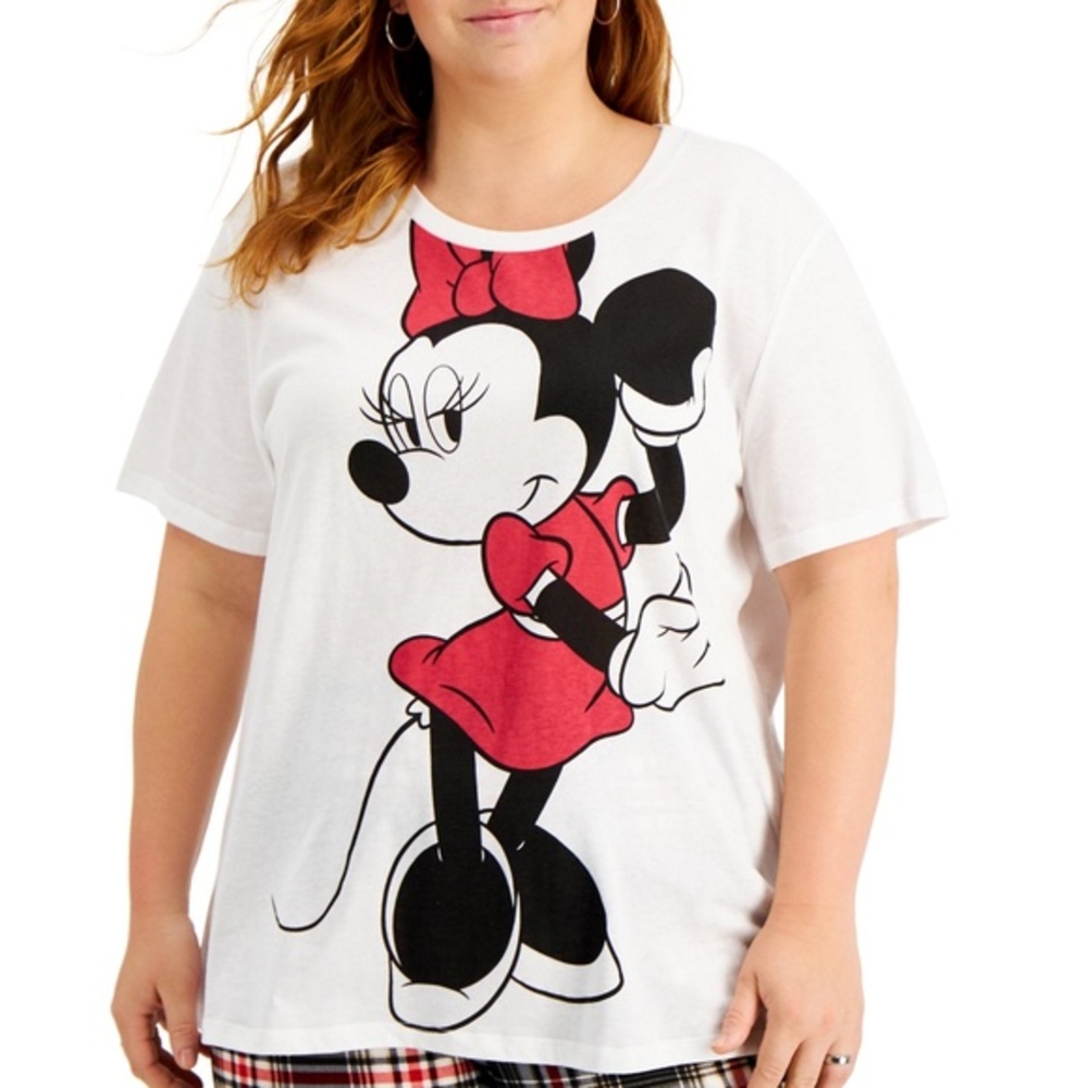 NWT Love Tribe Plus White Trendy Minnie Mouse T-Shirt Size 2X